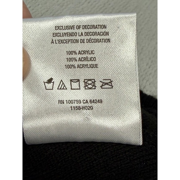 Champion Knit Beanie Black w/ White Stripe - Picture 4 of 4